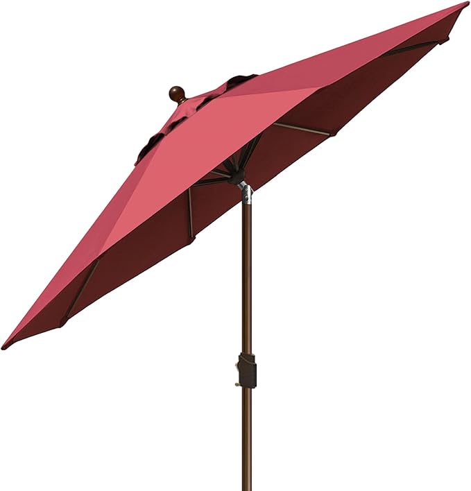 EliteShade USA 10-Year-Non-Fading 9Ft Market Patio Umbrella, UPF 50+ UV Protection Performance Sun Umbrella, Heavy Duty Commercial Grade Outdoor Table Umbrella with Crank & Tilt, Windproof Vented Top for Garden, Pool, Deck and Outdoor Playsets, Burgundy