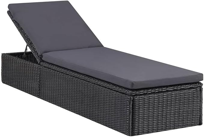 BOWERY HILL 9-Piece Patio Dining Set, Black PE Rattan, Weather-Resistant, Stackable Chairs, Cushioned Seating, Modern Design for Outdoor Garden, Balcony, or Terrace Dining