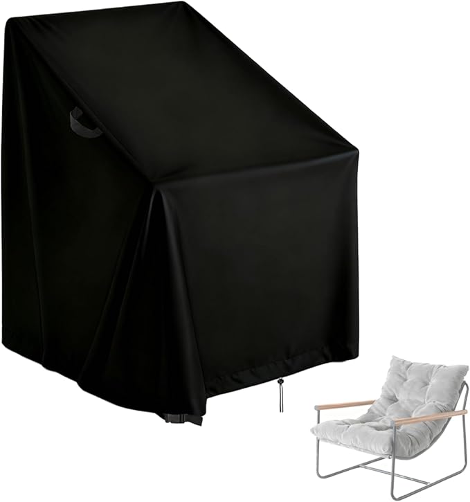 High Back Patio Chair Cover,Waterproof Covers for Stackable Dining Chairs,Outdoor Patio Furniture Seating Set Shield (29"W x 30"D x 36"H,1-Pc)