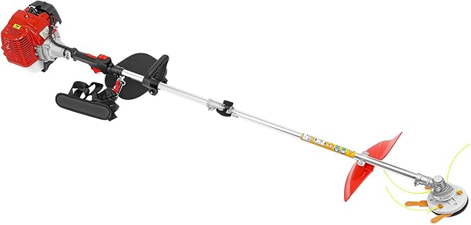 43CC 2-Stoke Gas Weed Trimmer, Ingle-Cylinder Air-Cooled Brush Cutter Lawn Edger Grass Trimmer Weed Eater 8500r/Min with Grass Baffle & 33.8 Oz Fuel Tank for Home Lawn Mowing, Orchard Mowing