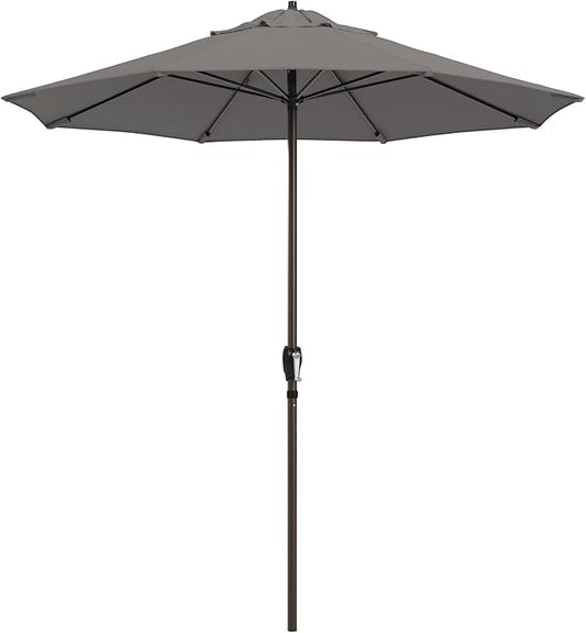 California Umbrella 10-Year Protection 7.5 Ft Outdoor Patio Umbrella, Pacifica Fade-Resistant Fabric, Auto-Tilt, Heavy Duty Aluminum Frame, 8 Reinforced Ribs for Pool or Deck, Bronze Pole, Taupe