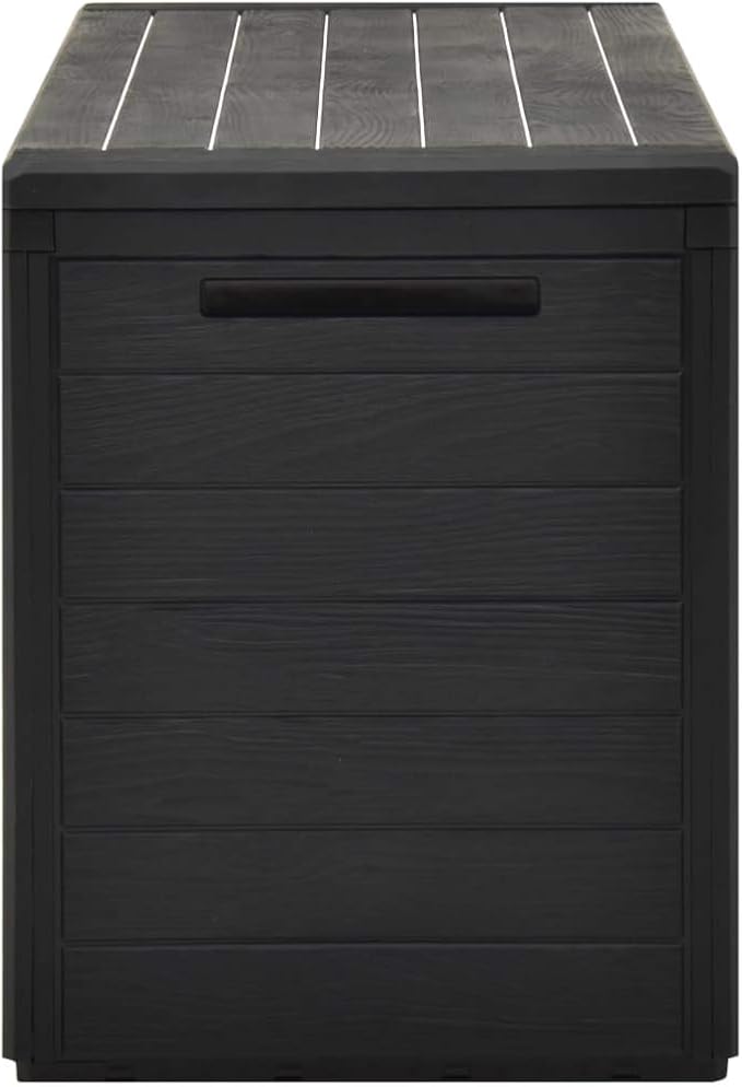 【Fast Shipping】 Outdoor Rattan Storage Box, All Weather Deck Box for Patio Furniture Storage, Outdoor Toys and More Patio Storage Box Anthracite 45.7"x17.3"x21.7"