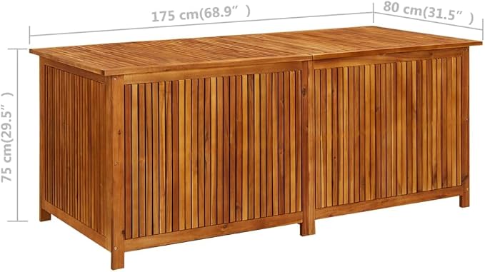 Solid Wood Outdoor Storage Bench,Solid Acacia Wood Garden Deck Box Patio Storage Box with Liftable Top Outdoor Wooden Storage Container for Patio,Backyard,Poolside, 68.9"x31.5"x29.5"