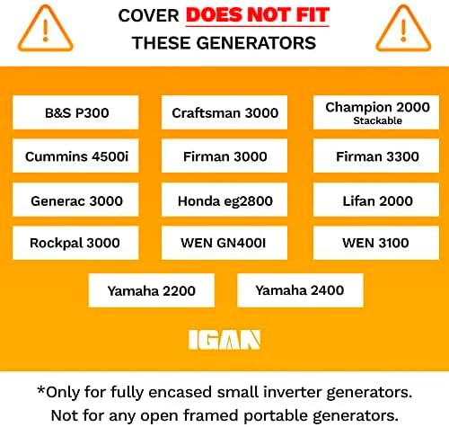 IGAN Small Inverter Generator Tent Cover While Running, Compatible for Honda and Most 1000~2300 Watts Generators, Portable Outdoor All-Weather Tarpaulin Cover for Rain, Orange