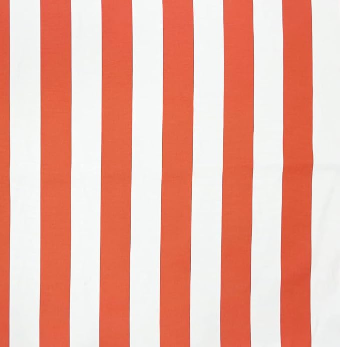 RSH DECOR Square Throw Pillows Set of 2, 17x17 Inch Decorative Pillows for Couch, Water-Resistant Patio Furniture Pillows, All-Weather Spun Fabric, Coral & White Stripe - Made in USA