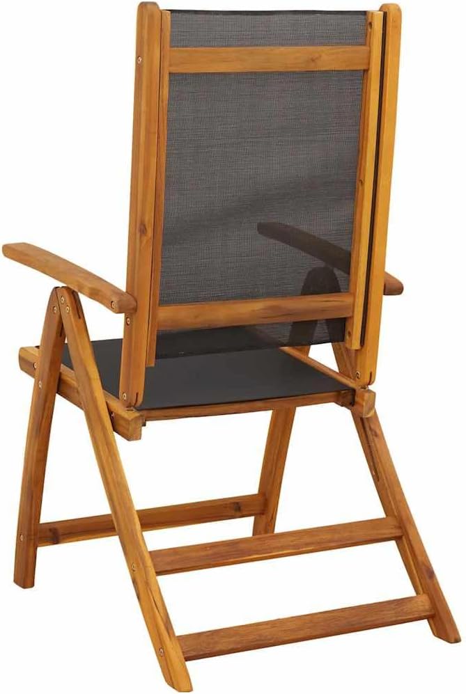 7 Piece Modern Patio Dining Set & Patio Lounge Set Acacia Wood for Dark Terrace Garden 59"-79" x 33" x 30"