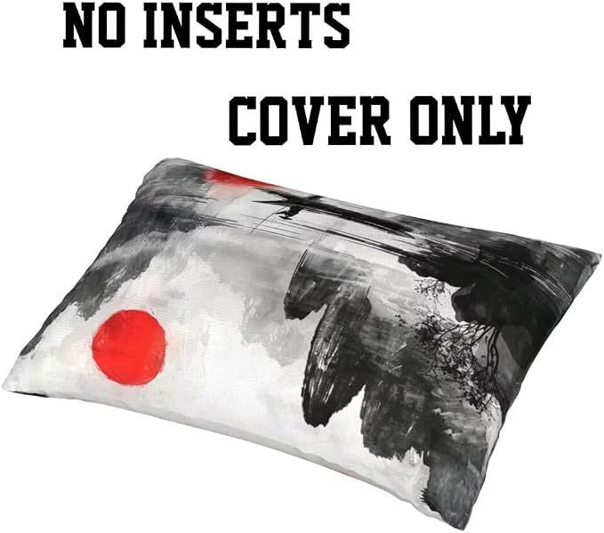 Outdoor Pillows Waterproof Set of 2 Outdoor Pillow Covers 16x24 Inch, Chinese Throw Pillows Japanese Pillow Covers, Garden Decorative Pillows Outdoor Pillows for Patio Furniture Car Home Decor -hs467