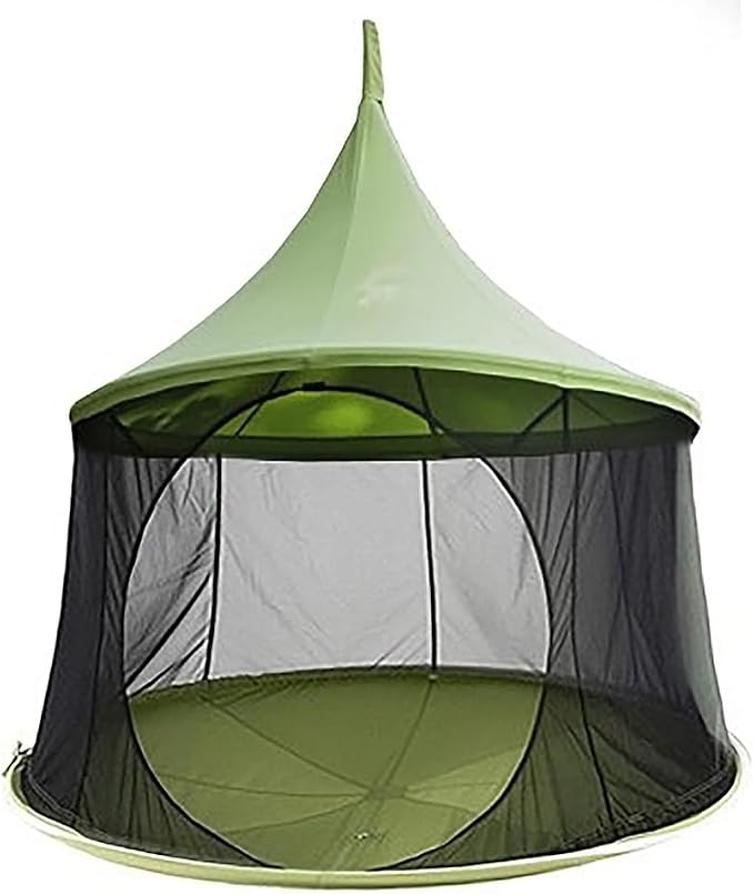 Vivere Polyester Canvas Cacoon Reto Multi Person Hanging Pod - Includes Hanging Rope and Carabiner - 440 lb Weight Capacity (Green)