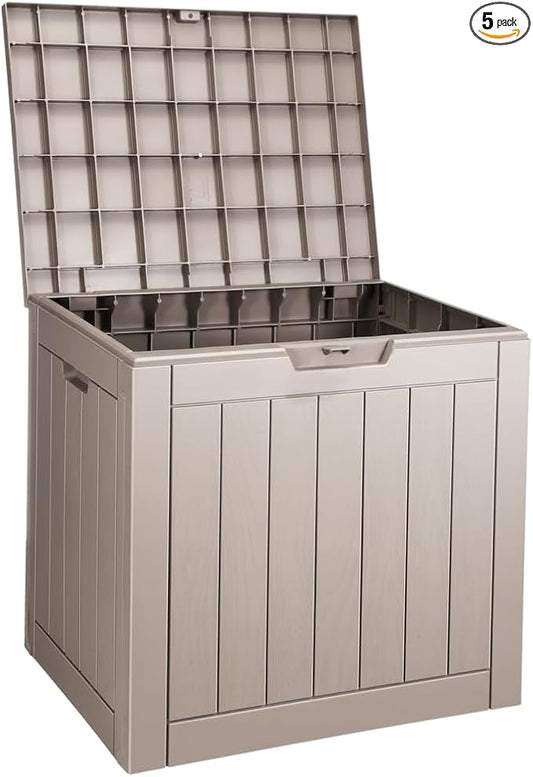 free-space 31 Gallon Resin Outdoor Storage Deck Box, Waterproof Weatherproof Patio Storage Organizer for Cushions, Garden Tools & Outdoor Accessories