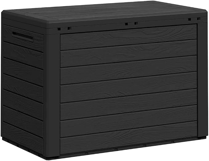 Polypropylene Garden Storage Box 38.7x17.3x21.7 Inches, Anthracite Patio Storage Chest for Cushions Pillows Blankets
