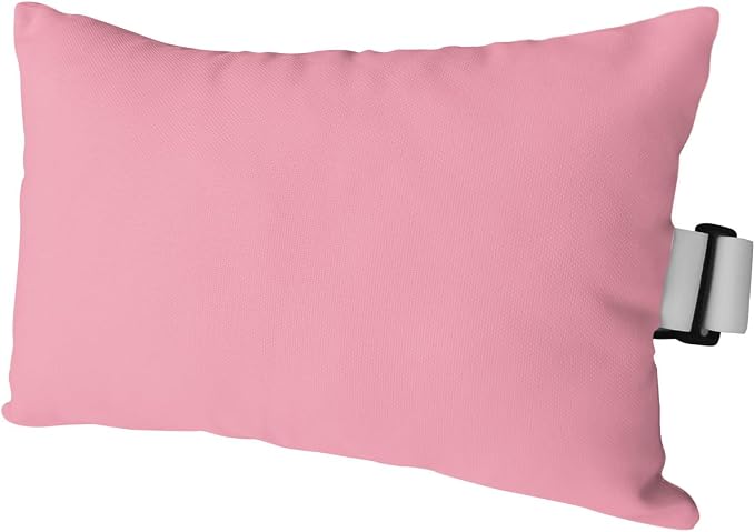 DecorLovee Pink Outdoor Recliner Pillows for Head, Modern Pure Pink Waterproof Chair Pillow with Elastic Stripe, Farmhouse Chaise Lounge Headrest Pillow for Patio/Beach/Pool 1Pack, 11"x16"