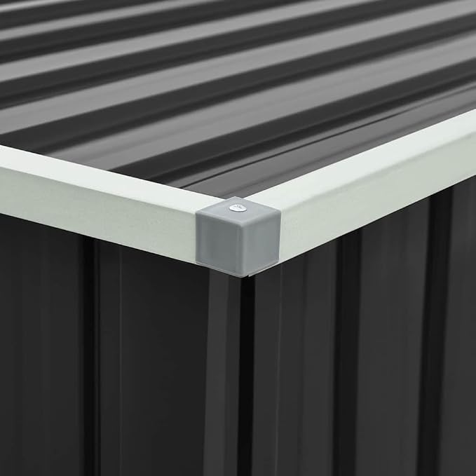 Patio Storage Box Anthracite 67.3"x39"x36.6" Large Outdoor Deck Box for Cushions and Garden Tools, Matte Galvanized Steel Rectangular Storage Chest for Garden and Terrace