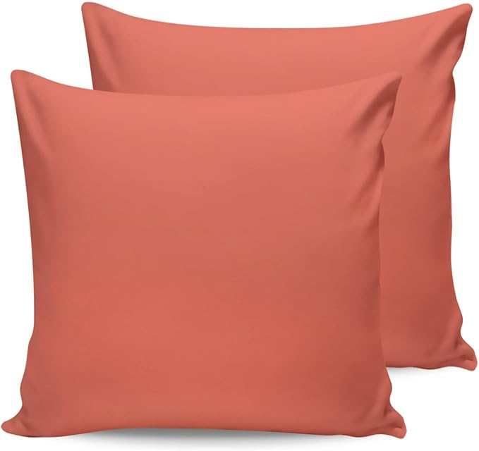 Outdoor Waterproof Throw Pillow Covers Set of 2 Coral Red Pillowcases 20x20 Inches Gradient Gradual Color Patio Decorative Pillows Cushion Case Patio Pillows for Couch Bed Chair Garden