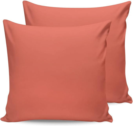 Outdoor Waterproof Throw Pillow Covers Set of 2 Coral Red Pillowcases 26x26 Inches Gradient Gradual Color Patio Decorative Pillows Cushion Case Patio Pillows for Couch Bed Chair Garden