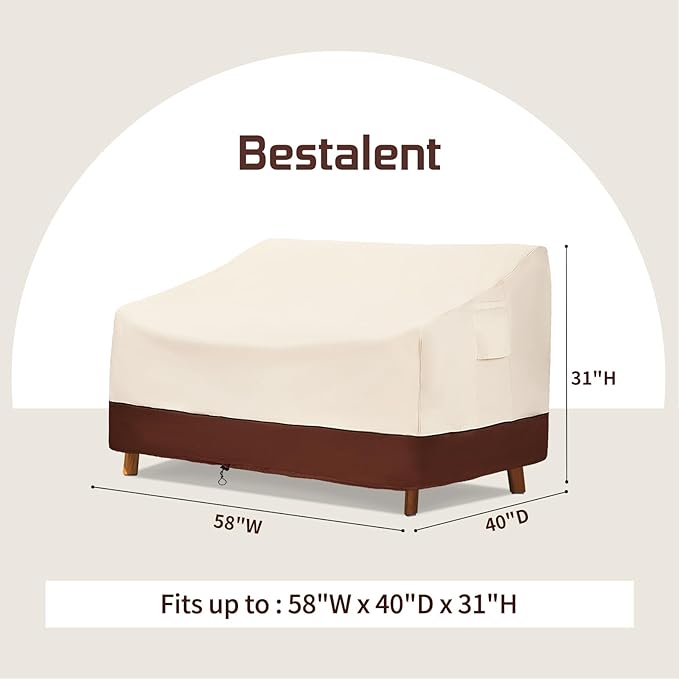Patio Furniture Covers Waterproof,Outdoor Sofa Covers for Loveseat Fits up to 58W x 40D x 31H inches