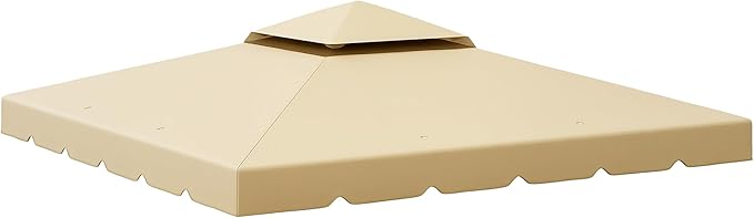 Outsunny 10' x 10' Gazebo Replacement Canopy, Gazebo Top Cover with Double Vented Roof for Outsunny 9.7' x 9.7' Frame for Garden Patio Outdoor (TOP ONLY), Beige