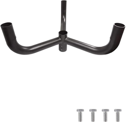Tenon Adapter Bullhorn 3 Arms 120° Mounted Bracket, Bullhorn Tenon for 3 Light Fixtures with 2 3/8" Slip Fitter,Shoebox LED Street Light Mount Tenon Adapter,Mounting Bracket Accessories
