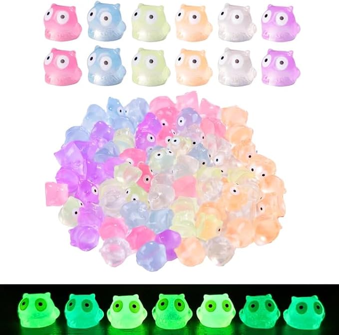 72 Pcs Mini Resin Owl Figurine Bulk Mini Owl Figurine Cake Decorations Cute Miniature Resin Sculpture Ornament Micro Landscape Office Garden Desk Party Tabletop Decor