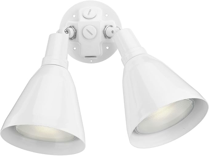 Progress Lighting 2-Light Adjustable Swivel Flood Light, Outdoor, P5203-30, White