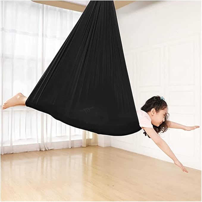 Indoor Swing, Therapy Swing Snuggle Cuddle Hammock With Special Needs For Kids And Adults Sensory Disorders, ADHD, Autism, Anxiety, Sensory Integration ( Color : Black , Size : 100*280CM/39*110in )