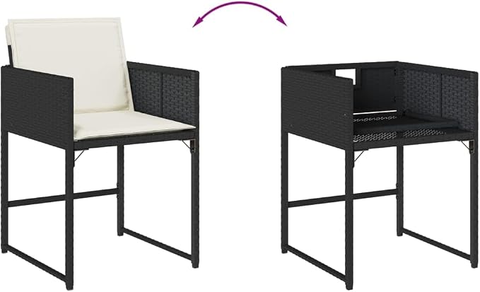 13 Piece Patio Dining Set, Foldable PE Rattan Garden Table and Chairs with Washable Cushions, Space Saving Cube Outdoor Furniture for Backyard, Balcony and Deck