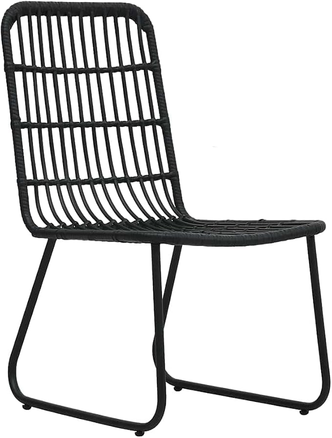 3 pcs Set Patio Dining Set & Balcony Furniture Black Poly Rattan Outdoor Dining Set Bistro Set for Lawn Backyard Front Porch 31.5 x 31.5 x 29.1 in