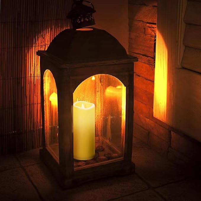 12PACK Waterproof Flameless Candles with Remote Control Candle, Battery Operated Flickering LED Pillar Candle Plastic,Large Size(D3 x H5.5) for Outdoor/Indoor Decoration Wedding, Party, Birthday