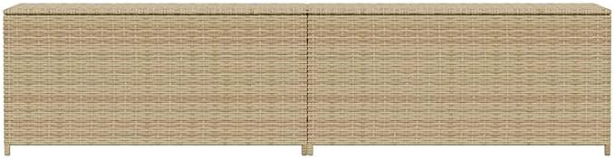 Garden Storage Box 123.9 Gallon Large Outdoor Deck Box with Gas Spring Lift Synthetic Poly Rattan Storage Chest for Patio Furniture Cushions and Garden Tools Mix Beige