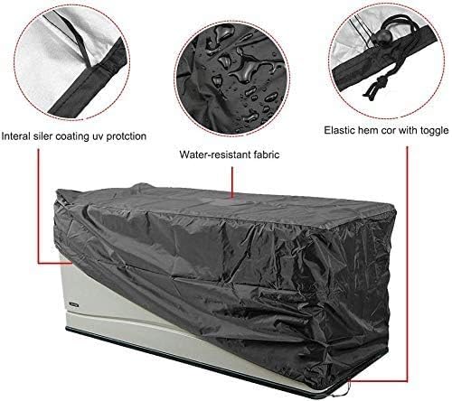 Outdoor Deck Box Cover - 420D Waterproof Patio Storage Box Cover - Protects from Rain, Wind and Snow - Black - 62"L x 30"W x 27"D