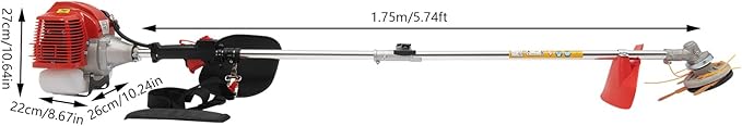 Brush Cutter, 2-Stroke Gas Edger Gas Powered Weed Wacker Gas Weed Trimmer Brush Cutter Lawn Edger Grass Trimmer Weed Eater Grass Tools Weed Eater for Weeds and Grass (43CC)