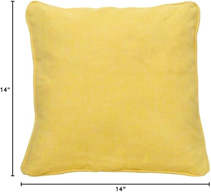 East Green 14 x 14 Waterproof Outdoor Pillow with Insert, Yellow - Premium Olefin Outdoor Accent Pillow for Patio Furniture