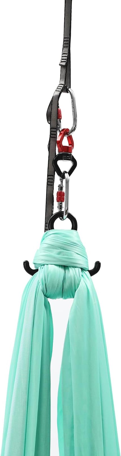 Aerial Yoga Hammock, 440 lbs Capacity Ceiling Mounted Aerial Silks Kit with 360° Swivel, Polyester Fabric for Home Gym Studio, 16.4ft