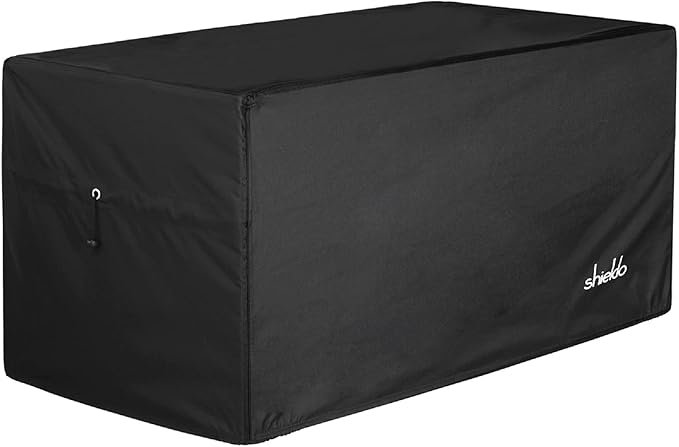 Deck Box Cover Waterproof Heavy Duty 600D Oxford Fabric,Windproof Patio Storage Box Cover for Outdoor Furniture & Water Tank,Sun-Shielding & Tear-Proof,52(L) x 26.7(W) x 26.7(H)