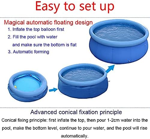 6ft x 29in Inflatable Swimming Pool, Outdoor Above Ground Blow Up Pool, Top Ring Easy Set Pool