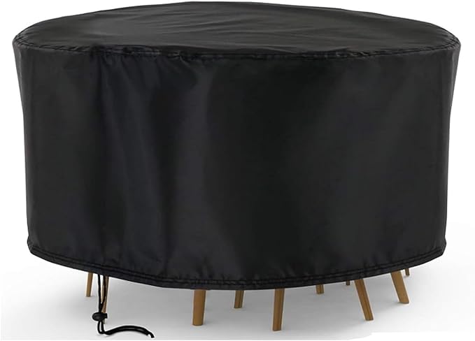 Patio Furniture Set Cover Round, Waterproof Round Patio Table Cover Outdoor Furniture Covers for Patio Furniture - 51"D x 27.5"H