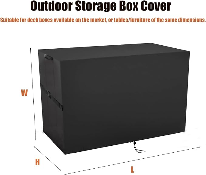 Outdoor Storage Box Cover，Waterproof Resin Storage Bin Cover Deck Box Covers-23.4"D x 54.6"W x 32.8"H