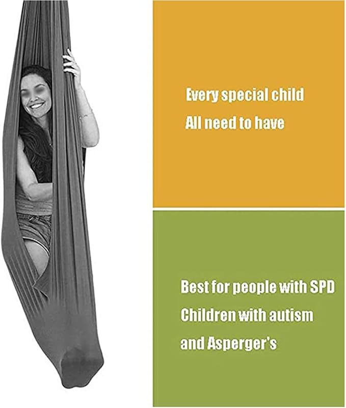 Kids Therapy Swing Adjustable Aerial Yoga Cuddle Hammock Indoor Outdoor Snuggle Swing with Special Needs Ideal for Children Calming & Relaxing Sensory Integration