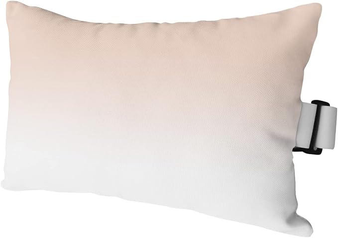 Outdoor Pillows Covers with Inserts Dreamy Peach Pink and White Gradient Waterproof Recliner Pillow with Adjustable Strap Throw Pillows for Patio Furniture Pool Lounge Chair, 11x16 inch, 1PCS