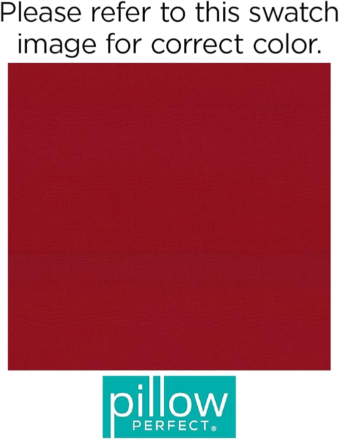 Pillow Perfect Pompeii Solid Indoor/Outdoor Lumbar Pillow Plush Fill, Weather and Fade Resistant, Lumbar - 11.5" x 18.5",, Red, 2 Count