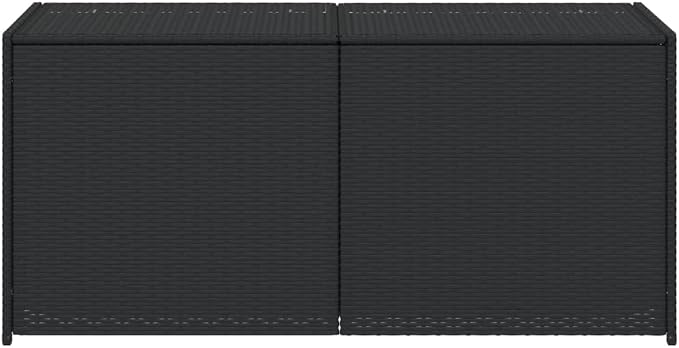 Black PE Rattan Outdoor Storage Box 19.7 x 47.2 x 22 in Deck Box 283L Patio Cushion Container with Gas Spring Lid for Garden, Pool, Backyard