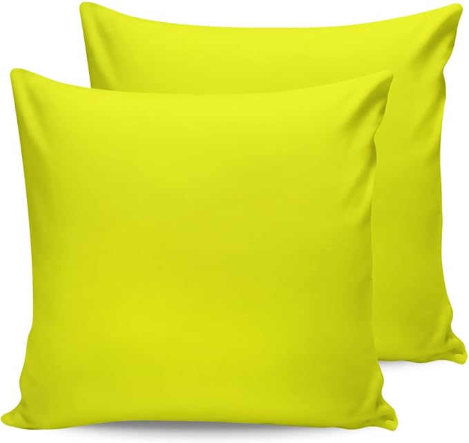 Outdoor Waterproof Throw Pillow Covers Set of 2 Lemon Yellow Pillowcases 18x18 Inches Gradient Gradual Color Patio Decorative Pillows Cushion Case Patio Pillows for Couch Bed Chair Garden