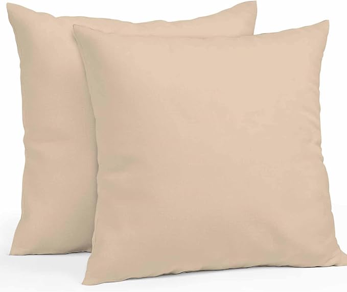 Throw Pillow Covers 18x18 Inch Set of 2, Khaki Solid Color Waterproof Outdoor Pillow Covers, Aesthetics Contemporary Luxury Decorative Cushion Pillowcases for Couch, Sofa, Bed, Garden, Patio