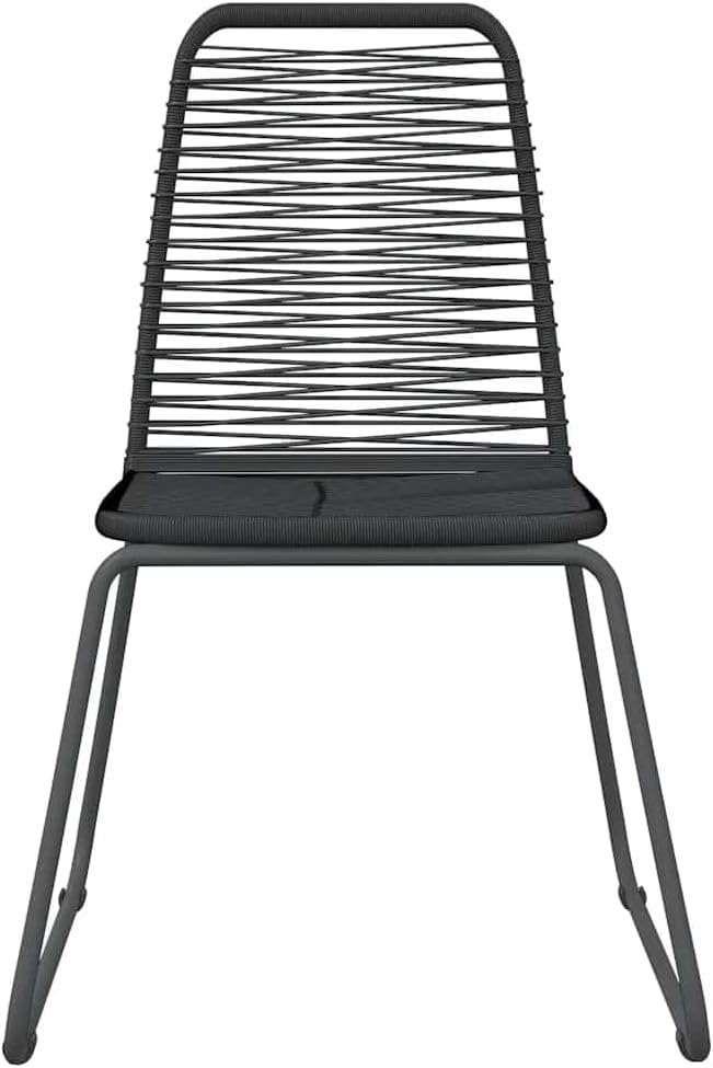 3 Piece Patio Dining Set, Outdoor Bistro Furniture with Glass Top Table and 2 PE Rattan Chairs, Steel Frame Small Garden Set for Balcony, Porch and Backyard, Black