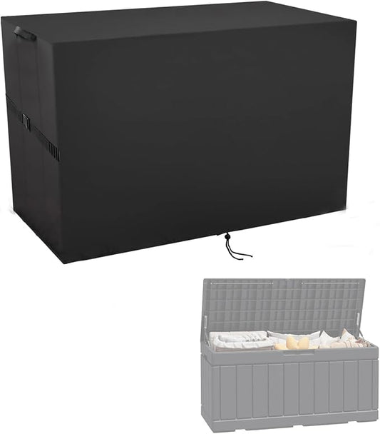 Outdoor Storage Box Cover for Greesum 82 Gallon Resin Deck Box, Waterproof Deck Box Covers Resin Storage Bin Cover - 46"L x 21"W x 23"H