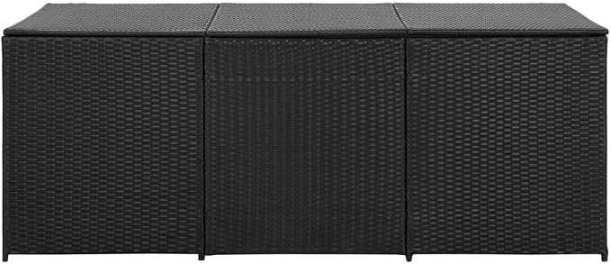 Storage Chest Black Polyethylene Rattan Large Garden Storage Box Outdoor Storage