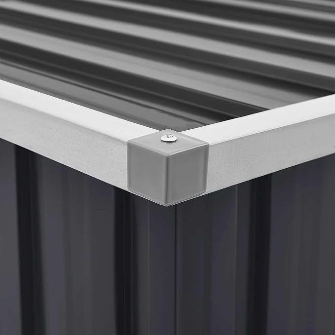 Patio Storage Box 58.7"x39"x36.6" Anthracite Galvanized Steel Outdoor Deck Box for Garden Pool Toys Furniture Cushions Large Weatherproof Storage Container