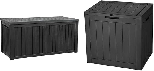 YITAHOME 180 Gallon Deck Box Bundle with 30 Gallon Storage Box for Patio Furniture, Garden Tools, Toys, Pool Accessories