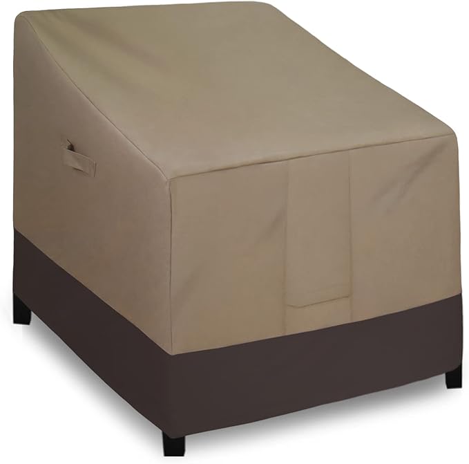 Easy-Going Outdoor Chair Cover Waterproof, Heavy Duty Patio Chair Cover, Windproof Outdoor Furniture Cover with Air Vent (1 Pack-37Wx30Dx31H inch, Camel/Dark Brown)