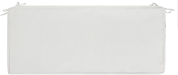 Magpie Fabrics Patio Bench Cushion Cover 54x18x3 Inch, NO Insert! Water&Fade Resistant Outdoor Loveseat Replacement Cover with Zipper (Recycled Cream White)