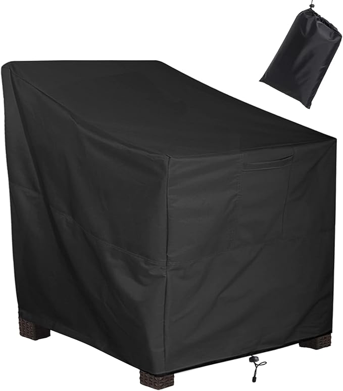 ALSTER Patio Chair Covers Waterproof, Outdoor Chair Covers(32" L x 37" W x 36" H), Durable and Waterproof Black Furniture Covers for Lounge Deep Seat, Rain Snow Dust Wind-Proof